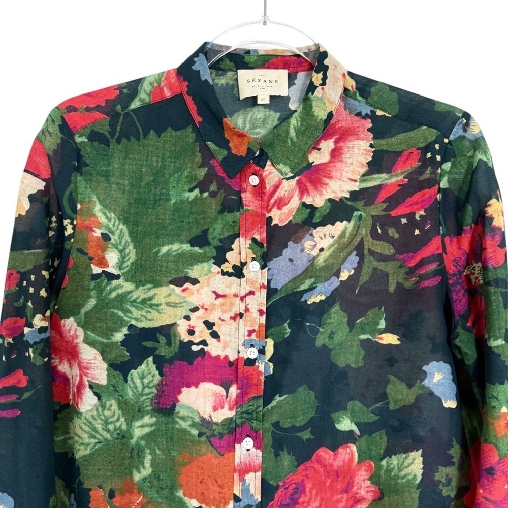 Sézane Pierro Floral Print Shirt 36 - Picture 6 of 10